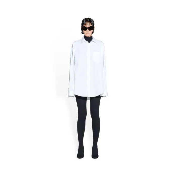 Women Tops and Shirts Balenciaga Hourglass Shirt In White