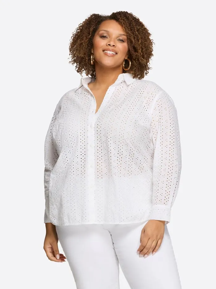 Women Tops and Tees Jessica Simpson Beryl Button Up Shirt In Gardenia