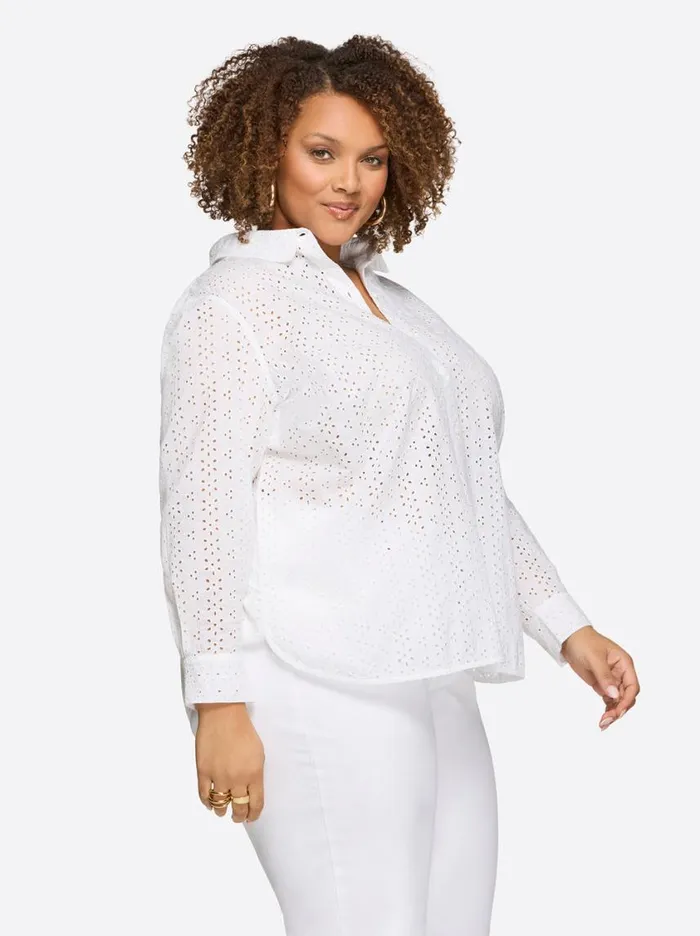 Women Tops and Tees Jessica Simpson Beryl Button Up Shirt In Gardenia