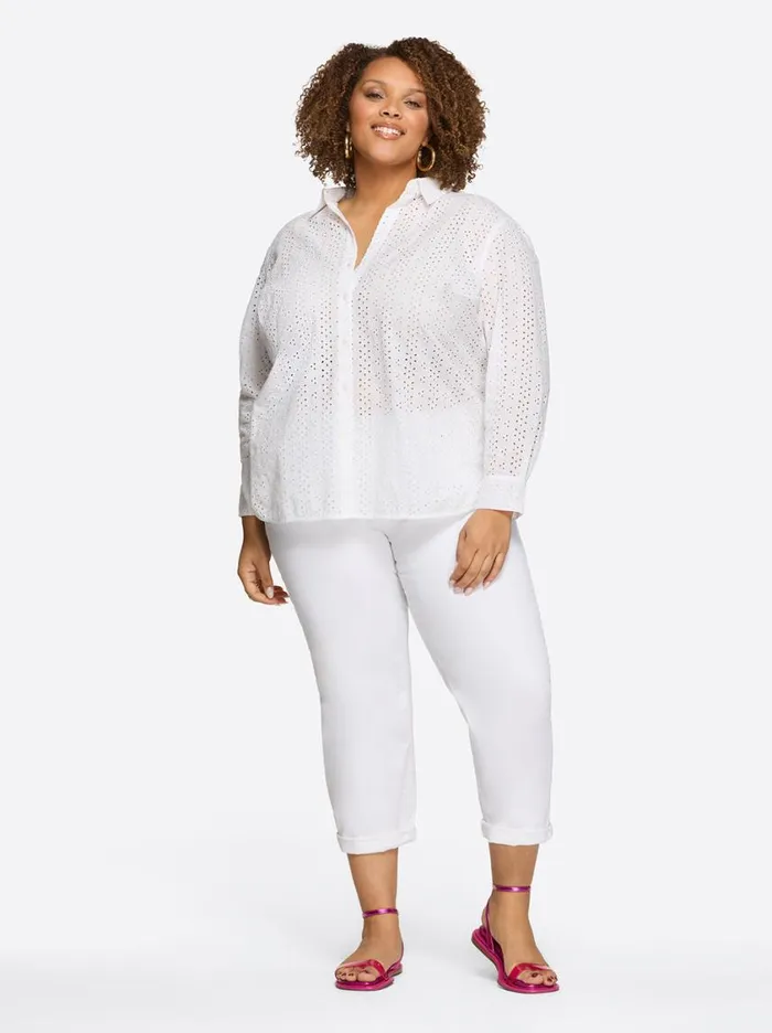 Women Tops and Tees Jessica Simpson Beryl Button Up Shirt In Gardenia