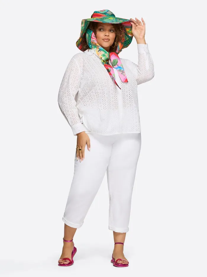 Women Tops and Tees Jessica Simpson Beryl Button Up Shirt In Gardenia