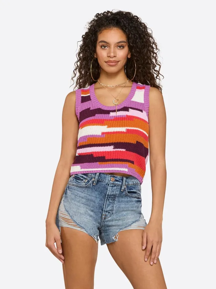 Women Tops and Tees Jessica Simpson Tasia Tank In Blackberry Wine Multi