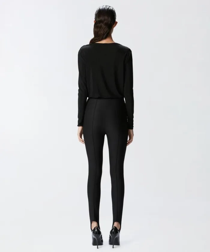 Women Topwear Pinko Metallic Lurex Knit Draped Bodysuit Blacklurex Black Women Topwear Pinko Metallic Lurex Knit Draped Bodysuit Blacklurex Black