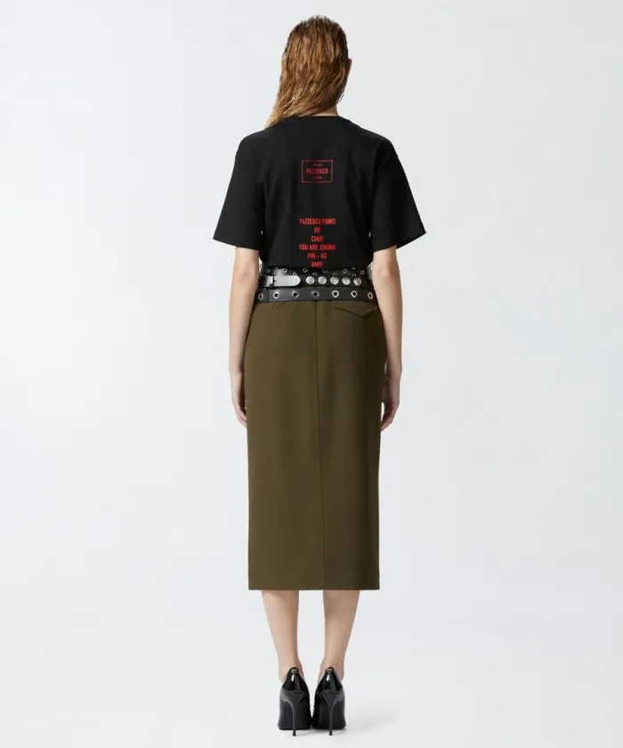 Women Topwear Pinko PINKO Pazzesco Tshirt Limo Black Women Topwear Pinko PINKO Pazzesco Tshirt Limo Black