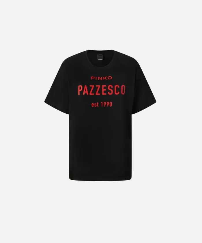 Women Topwear Pinko PINKO Pazzesco Tshirt Limo Black Women Topwear Pinko PINKO Pazzesco Tshirt Limo Black