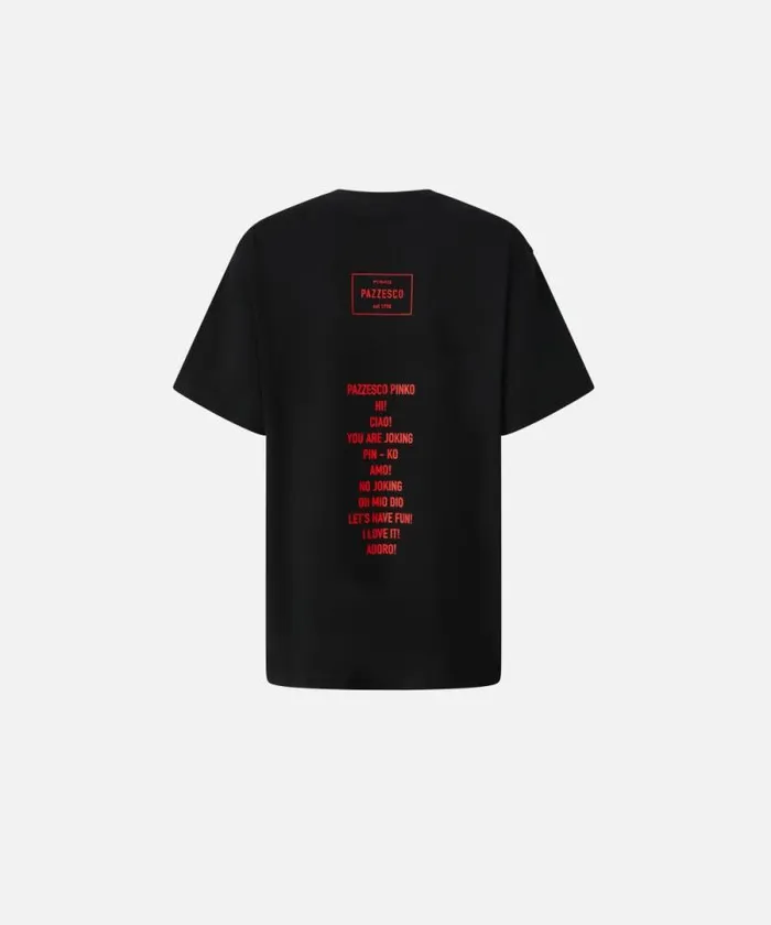 Women Topwear Pinko PINKO Pazzesco Tshirt Limo Black Women Topwear Pinko PINKO Pazzesco Tshirt Limo Black