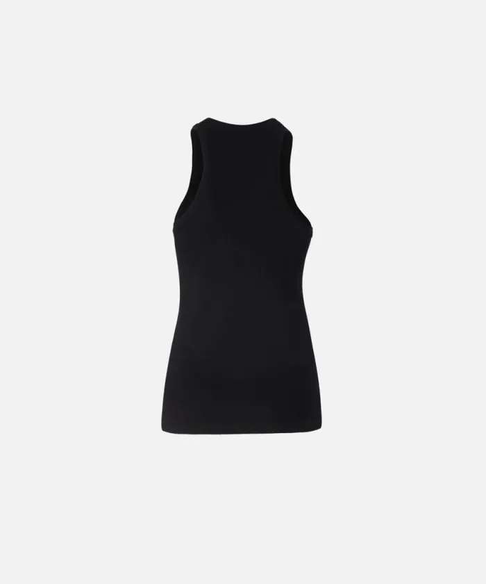 Women Topwear Pinko Ribbed Top With Logo Limo Black Women Topwear Pinko Ribbed Top With Logo Limo Black