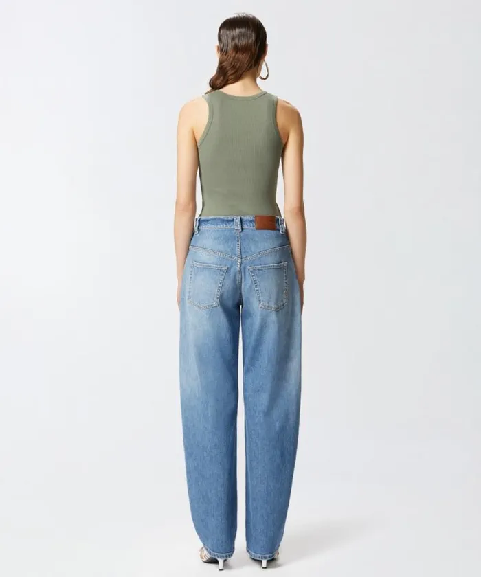 Women Topwear Pinko Ribbed Vest Top With Birds Logo Fourleaf Clover Green Women Topwear Pinko Ribbed Vest Top With Birds Logo Fourleaf Clover Green