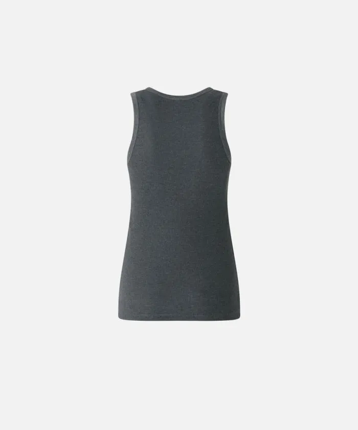 Women Topwear Pinko Ribbed Vest Top With Logo Greycrow Women Topwear Pinko Ribbed Vest Top With Logo Greycrow