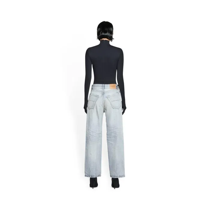 Women Trousers Balenciaga Ankle Cut Jeans In Light Blue