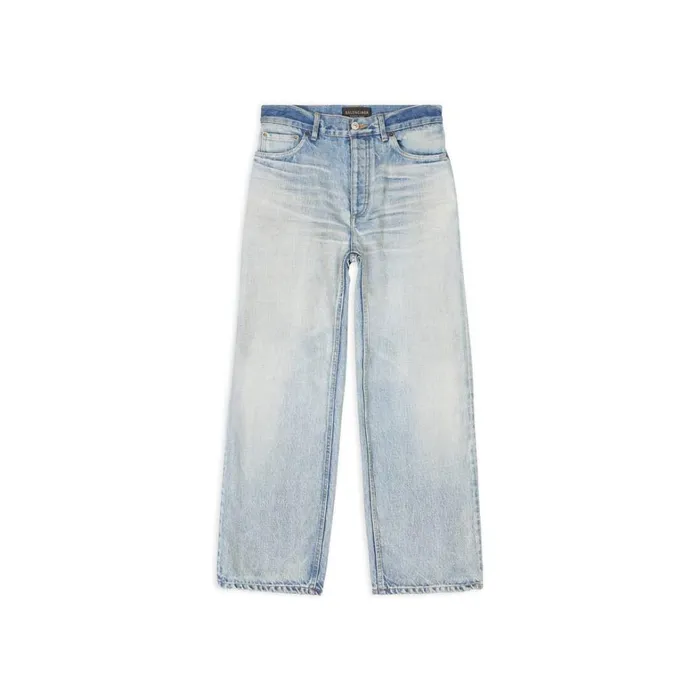 Women Trousers Balenciaga Ankle Cut Jeans In Light Blue