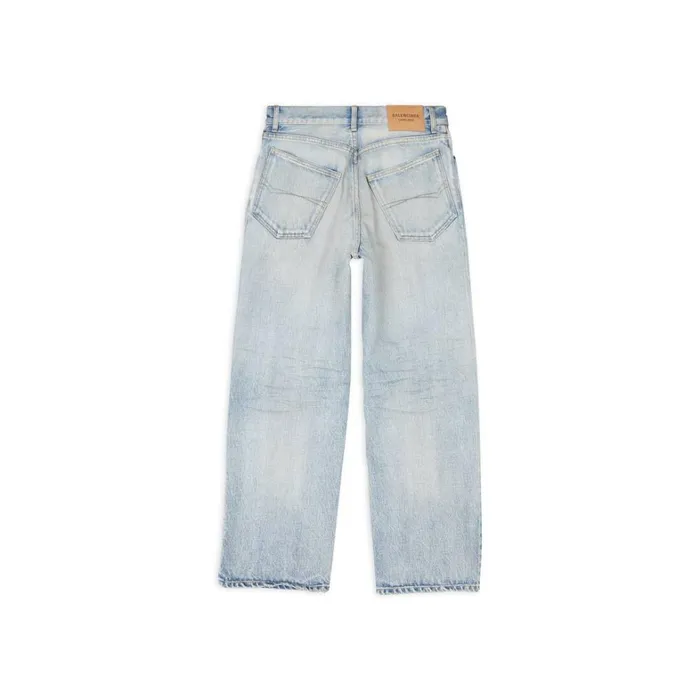 Women Trousers Balenciaga Ankle Cut Jeans In Light Blue