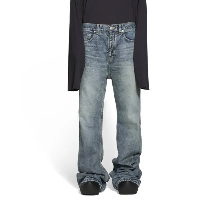 Women Trousers Balenciaga Flared Trousers In Light Blue