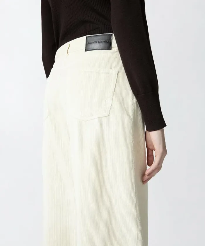 Women Trousers Pinko Corduroy Palazzo Trousers Milk White Women Trousers Pinko Corduroy Palazzo Trousers Milk White