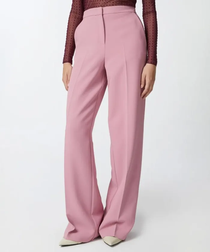 Women Trousers Pinko Elegant Palazzo Trousers In Crepe Pinkpolignac Women Trousers Pinko Elegant Palazzo Trousers In Crepe Pinkpolignac