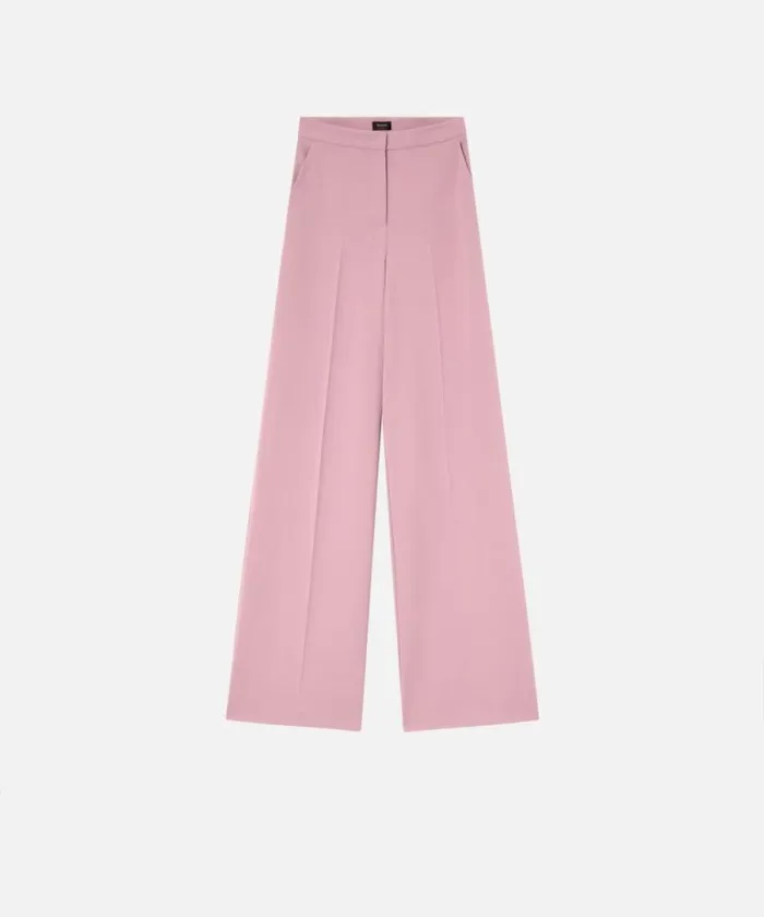 Women Trousers Pinko Elegant Palazzo Trousers In Crepe Pinkpolignac Women Trousers Pinko Elegant Palazzo Trousers In Crepe Pinkpolignac
