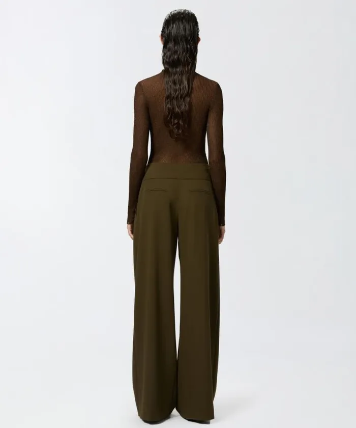 Women Trousers Pinko Elegant Wideleg Trousers With Darts Greenamazonia Women Trousers Pinko Elegant Wideleg Trousers With Darts Greenamazonia