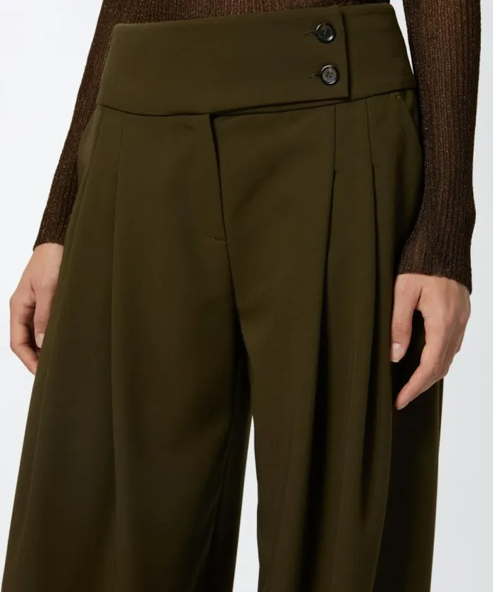 Women Trousers Pinko Elegant Wideleg Trousers With Darts Greenamazonia Women Trousers Pinko Elegant Wideleg Trousers With Darts Greenamazonia