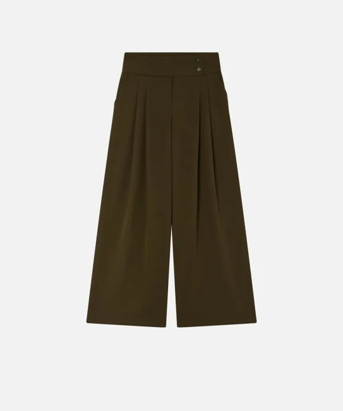 Women Trousers Pinko Elegant Wideleg Trousers With Darts Greenamazonia Women Trousers Pinko Elegant Wideleg Trousers With Darts Greenamazonia