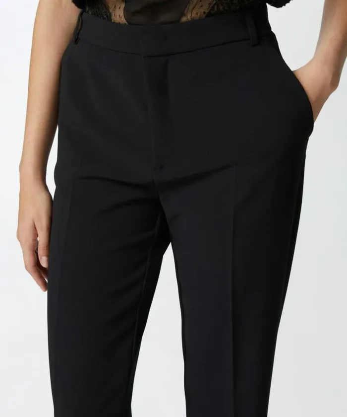 Women Trousers Pinko Highwaisted Slightly Flared Trousers Limo Black Women Trousers Pinko Highwaisted Slightly Flared Trousers Limo Black