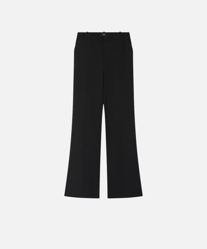 Women Trousers Pinko Highwaisted Slightly Flared Trousers Limo Black Women Trousers Pinko Highwaisted Slightly Flared Trousers Limo Black