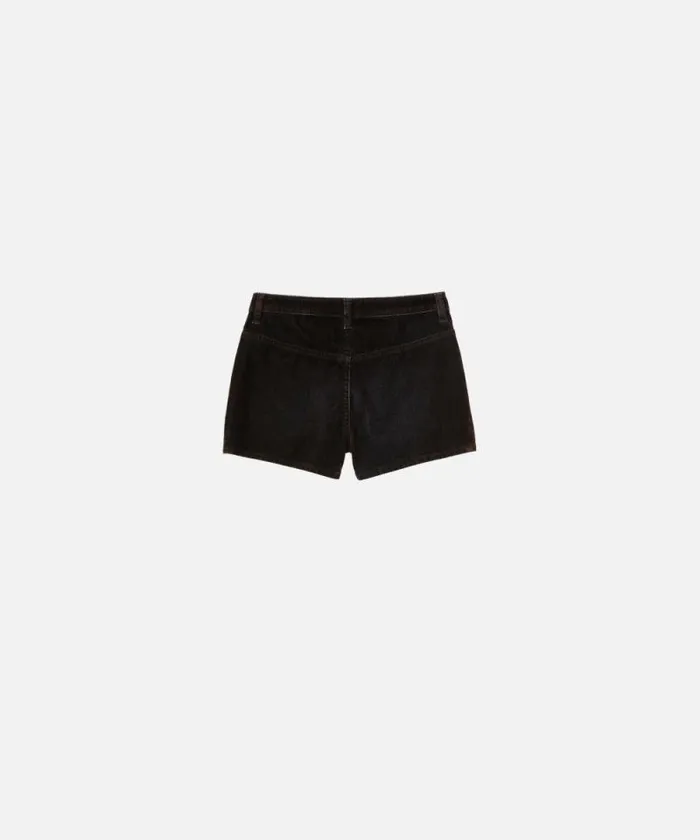 Women Trousers Pinko Slimfit Flocked Denim Shorts Deep Brown Women Trousers Pinko Slimfit Flocked Denim Shorts Deep Brown