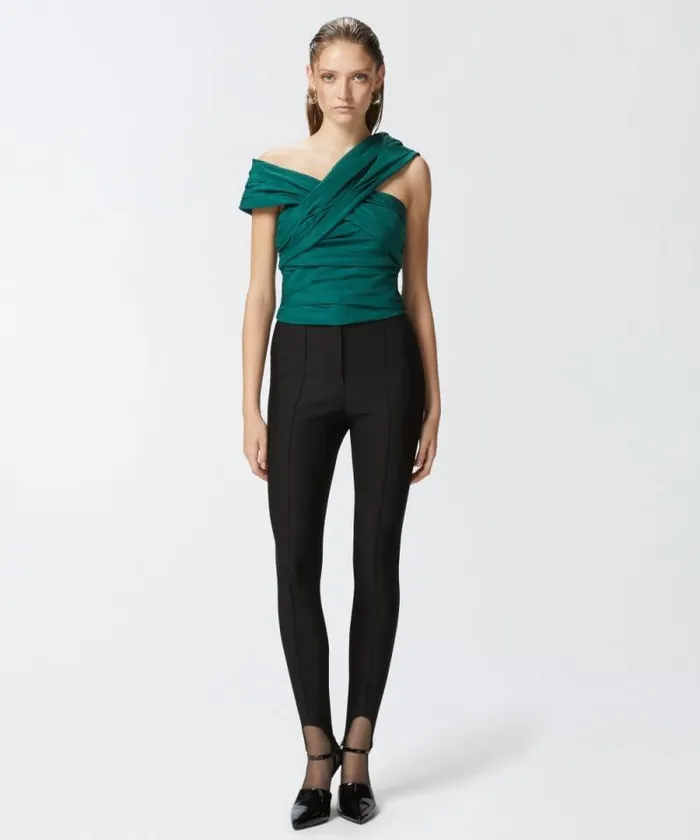Women Trousers Pinko Slimfitting Technical Trousers With Stirrups Limo Black