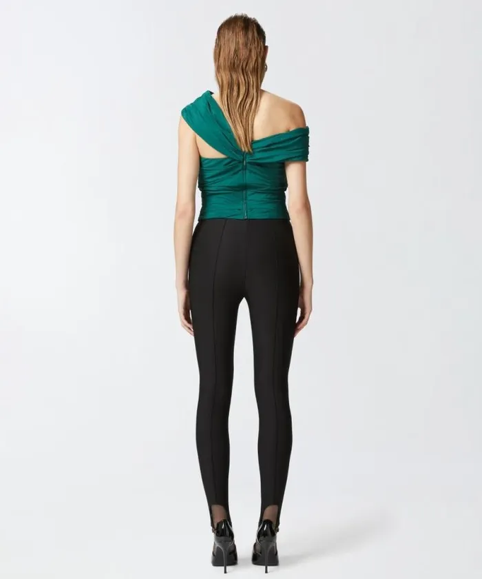 Women Trousers Pinko Slimfitting Technical Trousers With Stirrups Limo Black Women Trousers Pinko Slimfitting Technical Trousers With Stirrups Limo Black