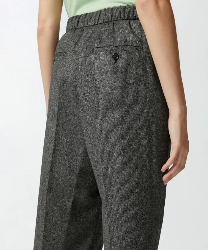 Women Trousers Pinko Wideleg Pullon Trousers In Saltandpepper Flannel Blackgrey