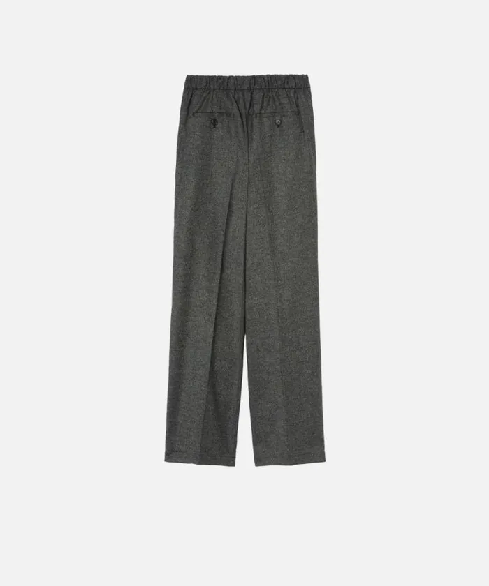 Women Trousers Pinko Wideleg Pullon Trousers In Saltandpepper Flannel Blackgrey