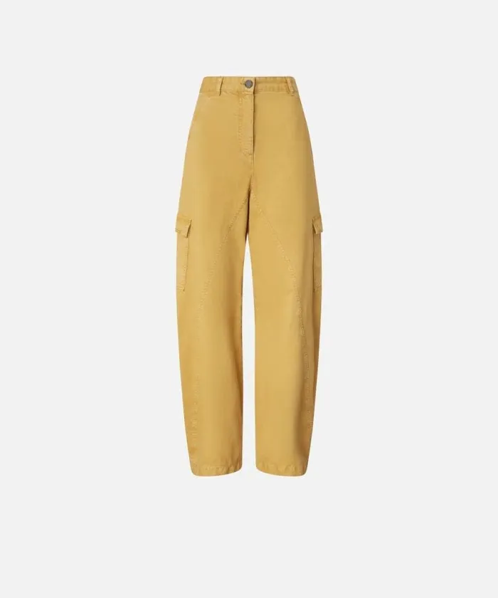 Women Trousers Pinko Wide Leg Workwear Trousers With Pockets Antelope Yellow Women Trousers Pinko Wide Leg Workwear Trousers With Pockets Antelope Yellow