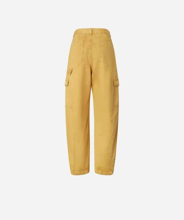 Women Trousers Pinko Wide Leg Workwear Trousers With Pockets Antelope Yellow Women Trousers Pinko Wide Leg Workwear Trousers With Pockets Antelope Yellow