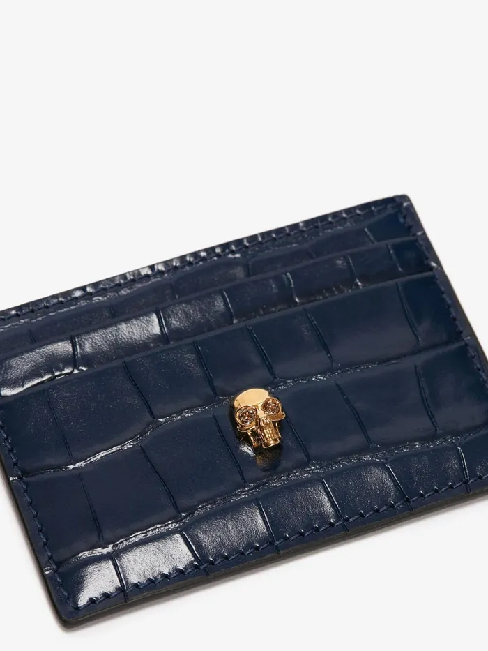 Women Wallets And Cardholders Alexander McQueen Skull Card Holder Navy