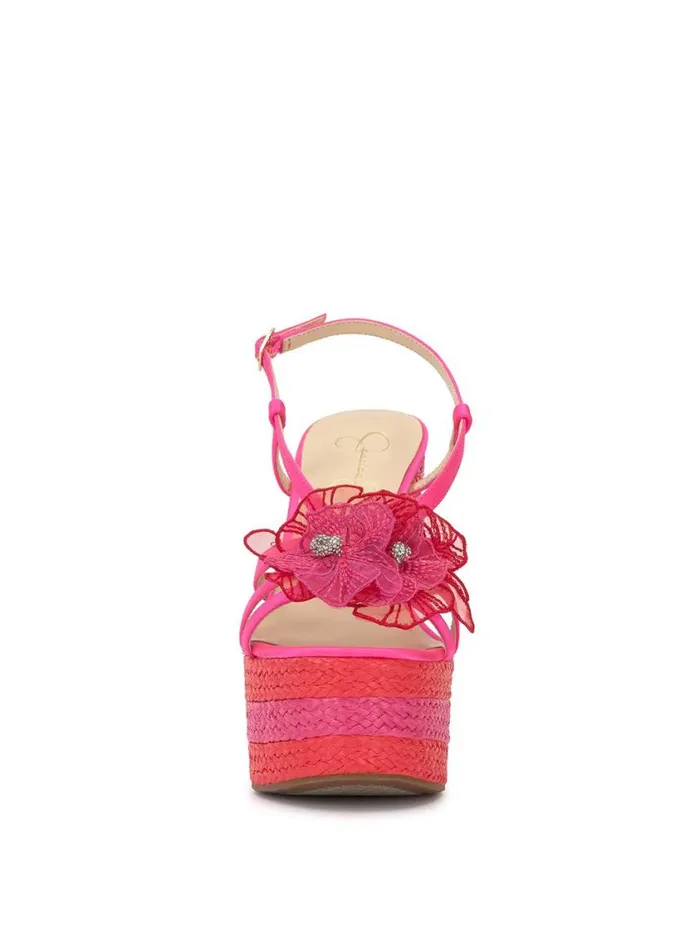Women Wedges Jessica Simpson Visela Flower Wedge Sandal In Flamingo Pink