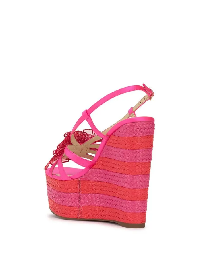 Women Wedges Jessica Simpson Visela Flower Wedge Sandal In Flamingo Pink