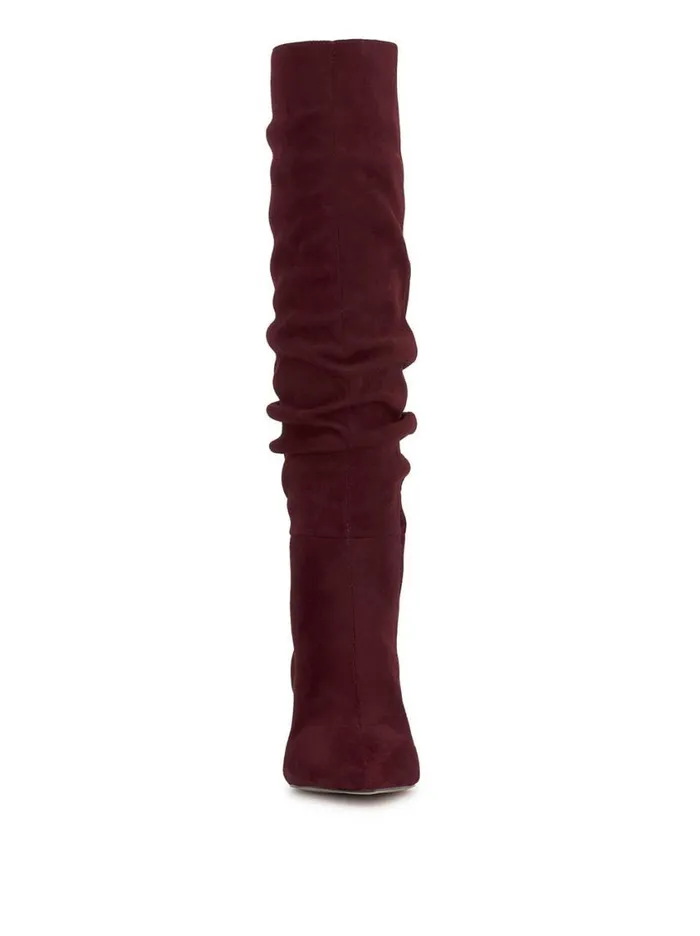 Women Wide Width Jessica Simpson Naevy Slouch Boot In Dark Cherry