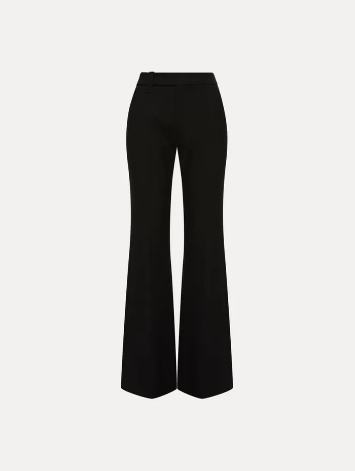 Women Zip Front Flare Leg Pant Black Oscar De La Renta Pants and Skirts