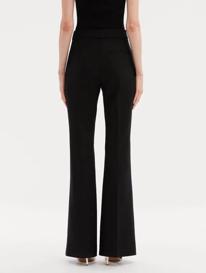 Women Zip Front Flare Leg Pant Black Oscar De La Renta Pants and Skirts