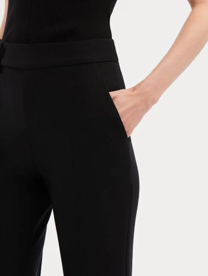 Women Zip Front Flare Leg Pant Black Oscar De La Renta Pants and Skirts