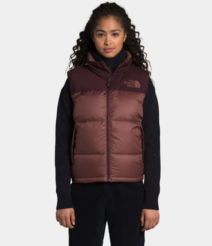 Womens W ECO NUPTSE VEST Marron Purpleroot Brown The North Face Vests