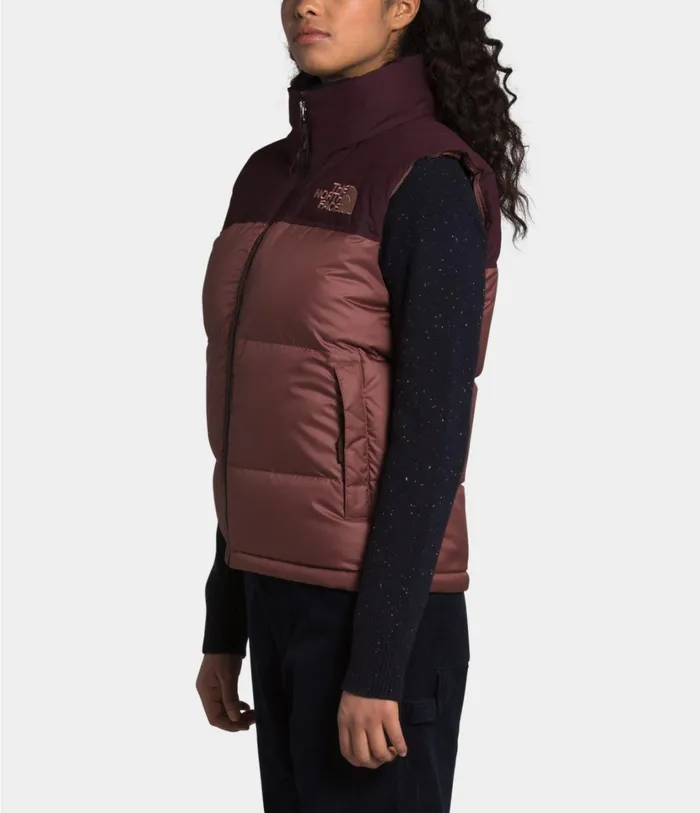 Womens W ECO NUPTSE VEST Marron Purpleroot Brown The North Face Vests