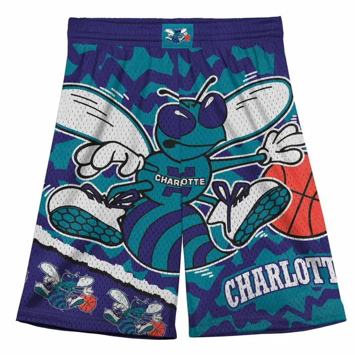 Youth Big Kids Mitchell and Ness Big Face Jumbotron Mesh Shorts Charlotte Hornets Youth Big Kids Mitchell and Ness Big Face Jumbotron Mesh Shorts Charlotte Hornets