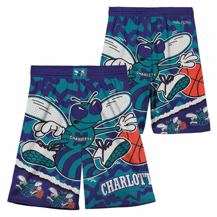 Youth Big Kids Mitchell and Ness Big Face Jumbotron Mesh Shorts Charlotte Hornets Youth Big Kids Mitchell and Ness Big Face Jumbotron Mesh Shorts Charlotte Hornets