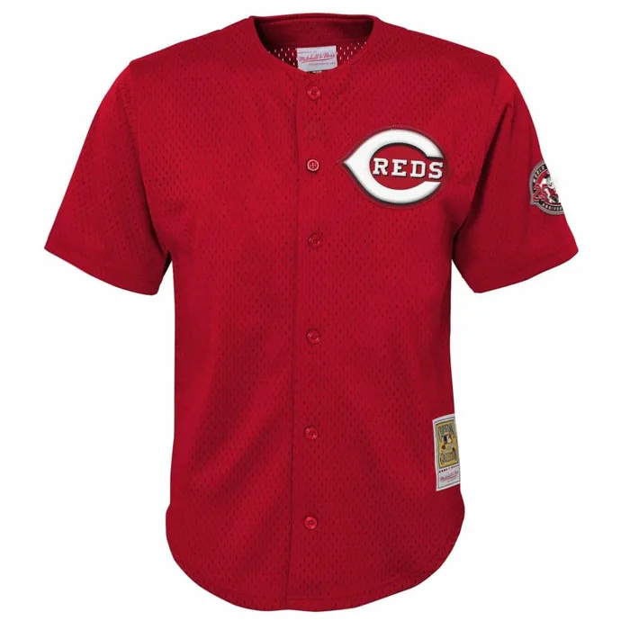 Youth Big Kids Mitchell and Ness Mesh BP Jersey Cincinnati Reds 2000 Ken Griffey Jr