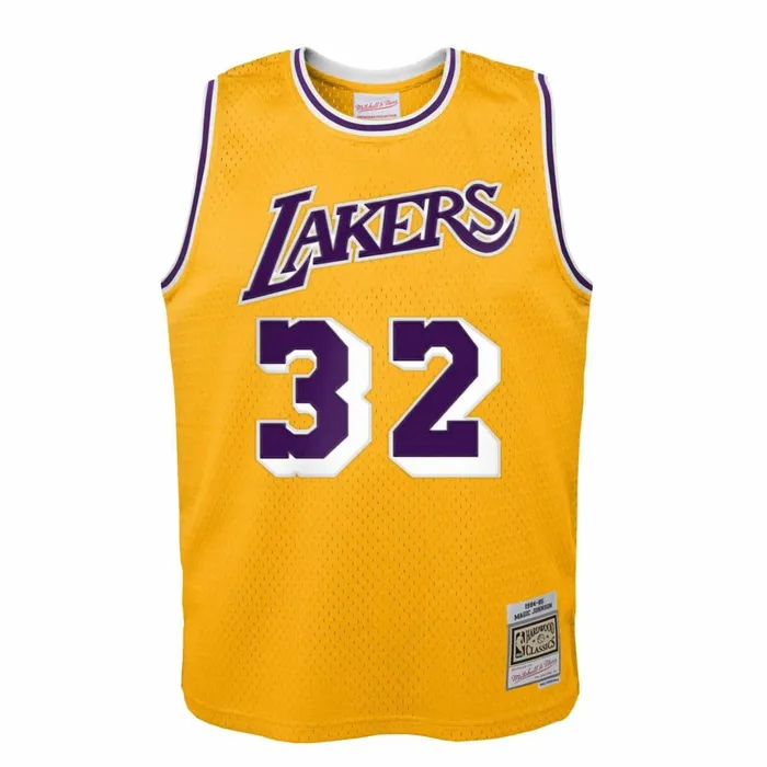 Youth Big Kids Mitchell and Ness Swingman Magic Johnson Los Angeles Lakers Home 198485 Jersey