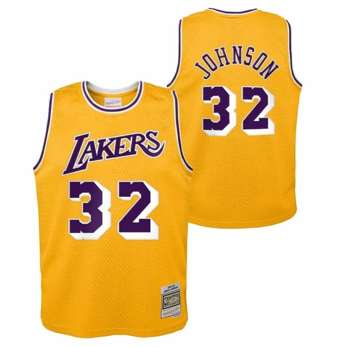 Youth Big Kids Mitchell and Ness Swingman Magic Johnson Los Angeles Lakers Home 198485 Jersey Youth Big Kids Mitchell and Ness Swingman Magic Johnson Los Angeles Lakers Home 198485 Jersey