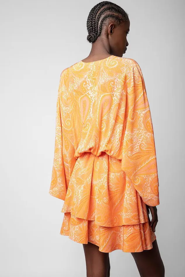 Zadig and Voltaire Dresses HAILEY CDC PAISLEY CORAL 8211 Women Zadig and Voltaire Dresses HAILEY CDC PAISLEY CORAL 8211 Women