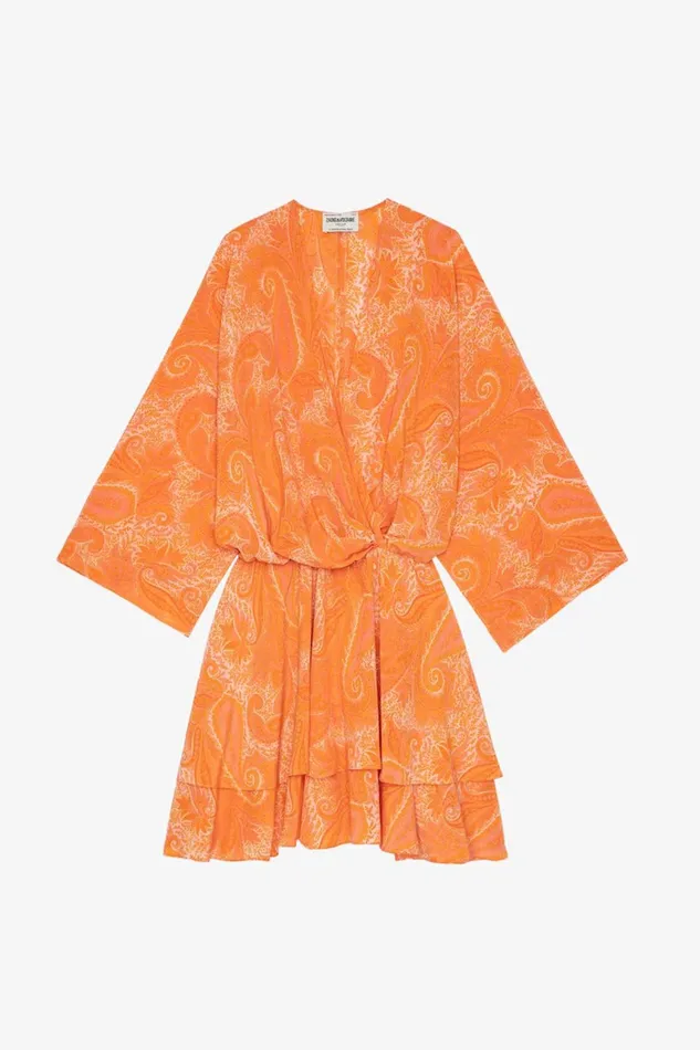 Zadig and Voltaire Dresses HAILEY CDC PAISLEY CORAL 8211 Women Zadig and Voltaire Dresses HAILEY CDC PAISLEY CORAL 8211 Women