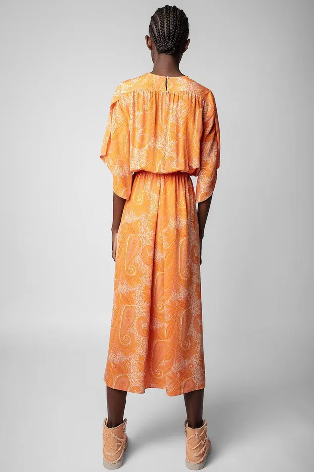 Zadig and Voltaire Dresses RUSTY CDC PAISLEY CORAL 8211 Women