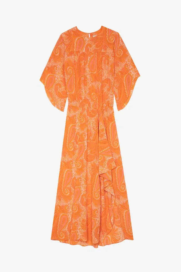 Zadig and Voltaire Dresses RUSTY CDC PAISLEY CORAL 8211 Women